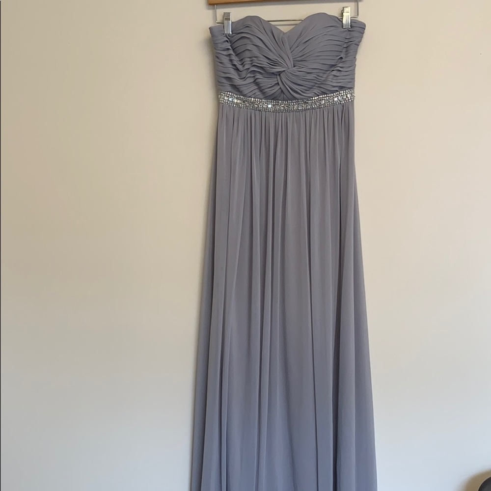 Eva gray strapless bridesmaid dress size S